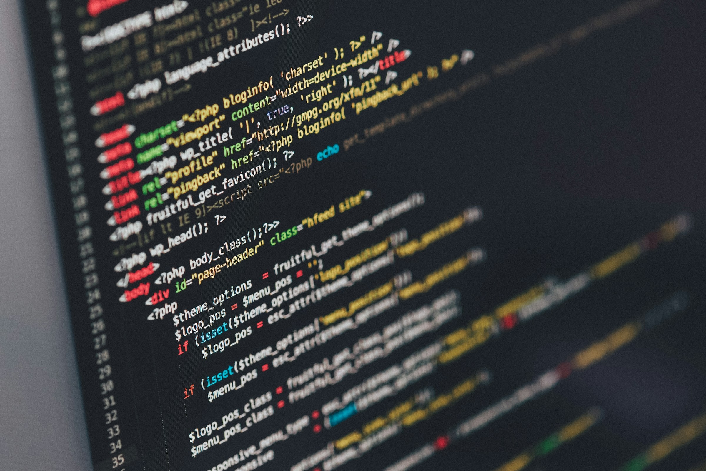 Application source code on a developer laptop screen